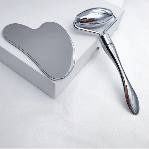 Stainless Steel Facial Roller & Guasha Set