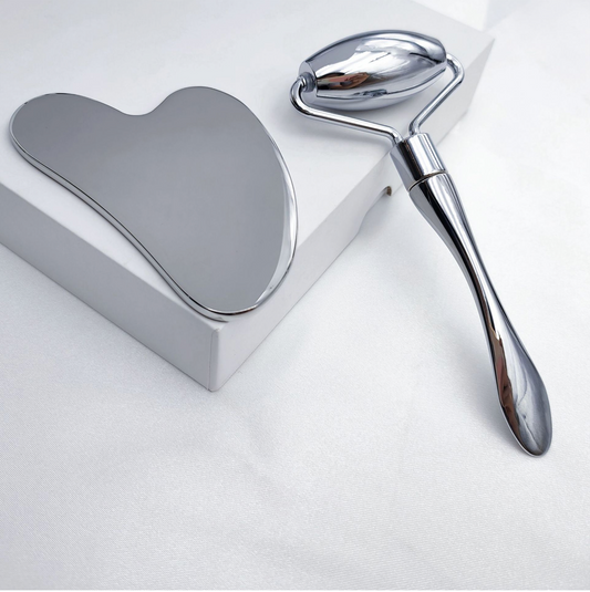 Stainless Steel Facial Roller & Guasha Set